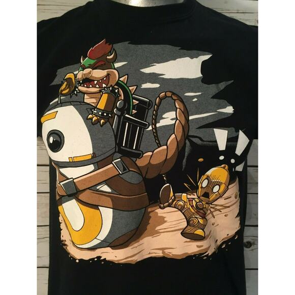 Star Wars Animated Cartoon Characters T Shirt M Medium Black Graphic - Picture 2 of 4